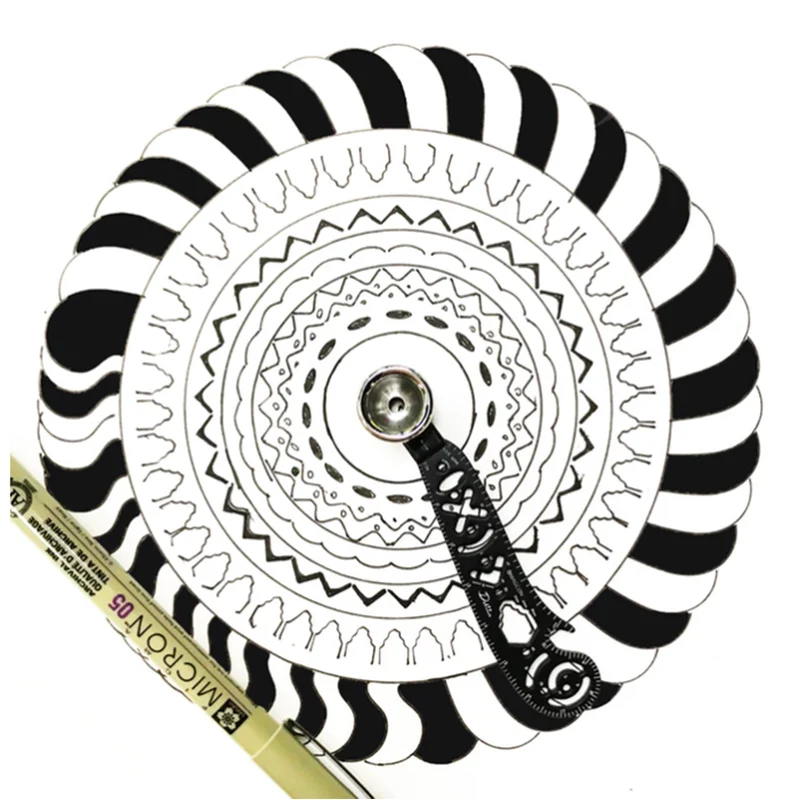 

The Most Versatile Magcon Tool Design Drawing Curved Metallic Ruler Mini Compass Protractor Combo Patterns Drop Shipping