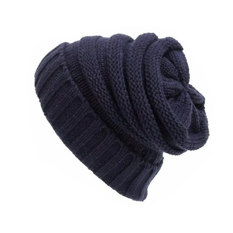 M132 Navy blue VIIANLES зимняя Лыжная шапка, шапки в стиле хип-хоп, зимние теплые шапки с черепом для мужчин и женщин, вязаные негабаритные толстые мешковатая шапка, теплые шапочки - Цвет: M132 Navy blue