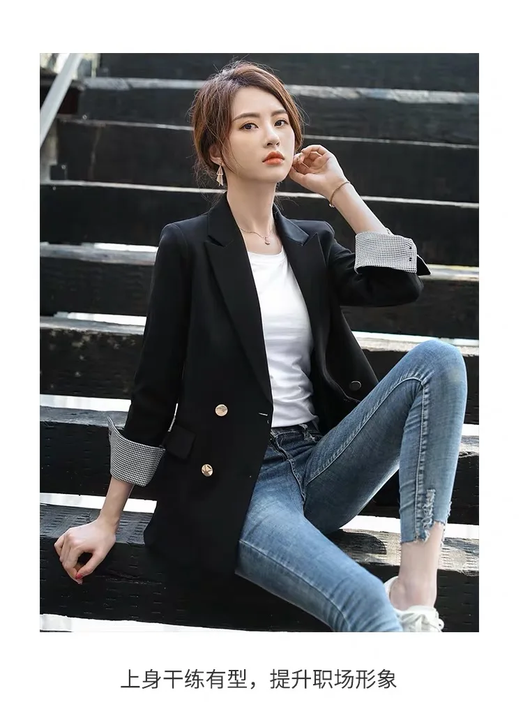 HziriP ПР Формальные с длинными рукавами с вышитым застенчивым тонкий женские офисные Корея Chic Высокое качество, Большие размеры осень-зима тонкие универсальные пиджаки для женщин