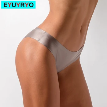

Seamless Panties Women Sexy Sports Underwear ladies T back G String Thongs Female Comfort Intimates Ice Silk Briefs lot Lingerie