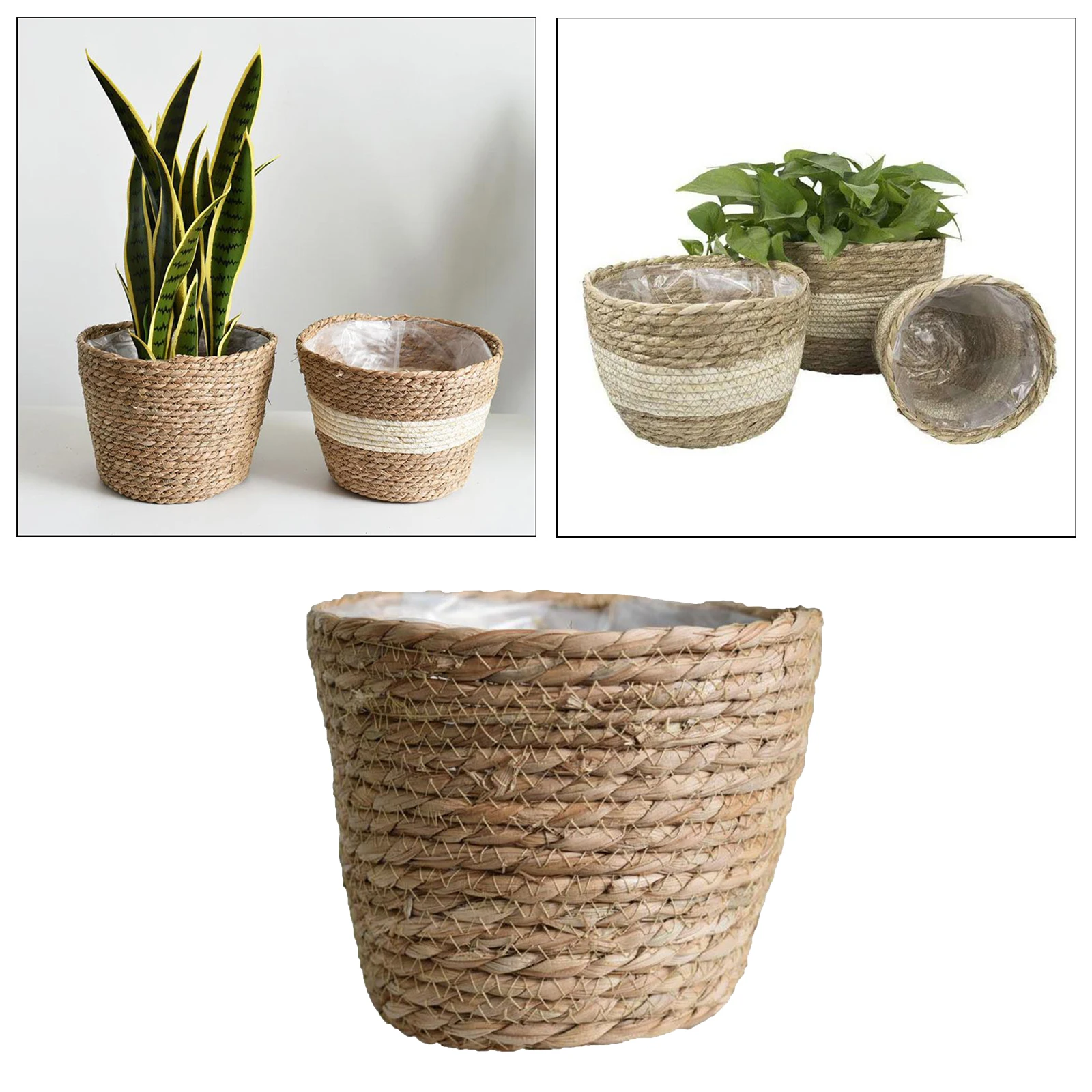 Rustic Handcrafted Woven Rattan Natural Seagrass Basket 18x15x13CM Small Rustic Handcrafted Woven Rattan Natural Seagrass Basket 18x15x13CM Small