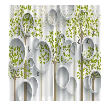 

BJQ-1307Curtain Floral Flowers Printing Door Window Curtains Home decor Bedroom Living room