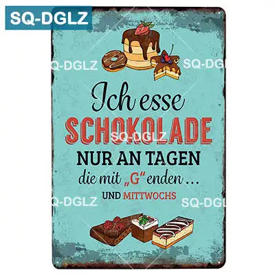 [SQ-DGLZ] чашки торта металлические вывески винтажные оловянные вывески ретро-плакат тарелки кафе-бар клуб домашний Декор стены металлическое Борден Декор для дома - Цвет: 2014