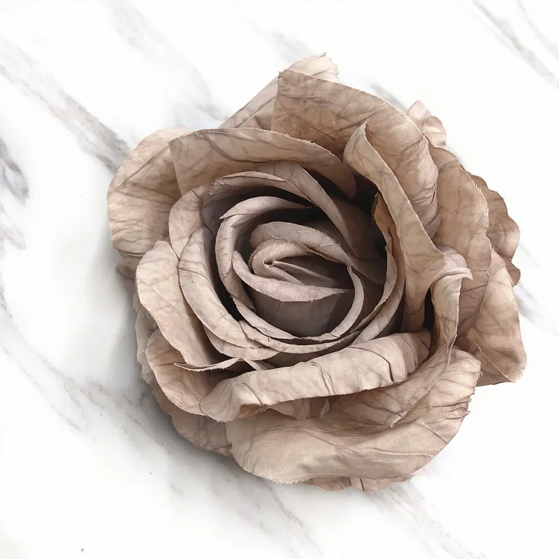 YOOROMER 2 шт. высококачественный Шелковый большой цветок искусственный цветок розы голова Свадебные украшения DIY ВЕНОК Подарочная коробка Цветок для скрапбукинга - Цвет: light brown
