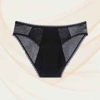 Culotte menstruelle lavable noire sexy dentelle