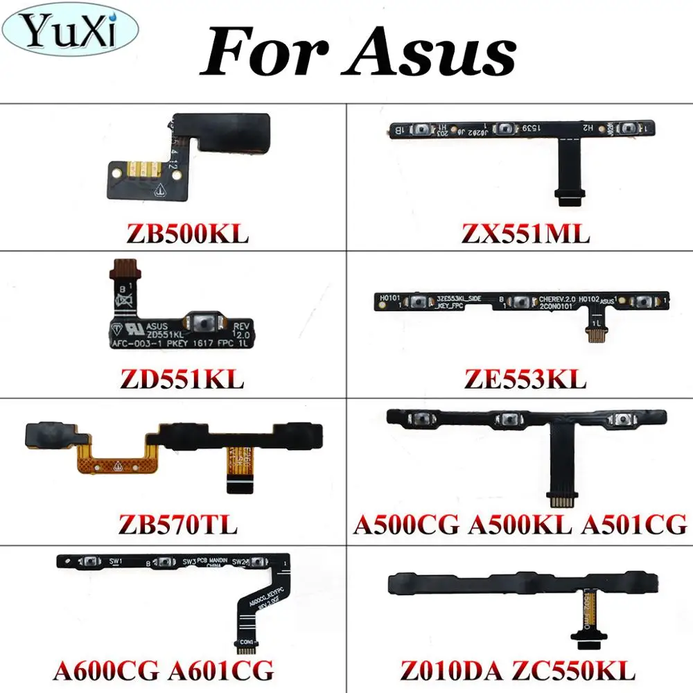 YuXi гибкий кабель громкости питания для Asus Zenfone GO 3 5 6 Max plus ZB500KL ZD551KL ZS570KL ZB570TL
