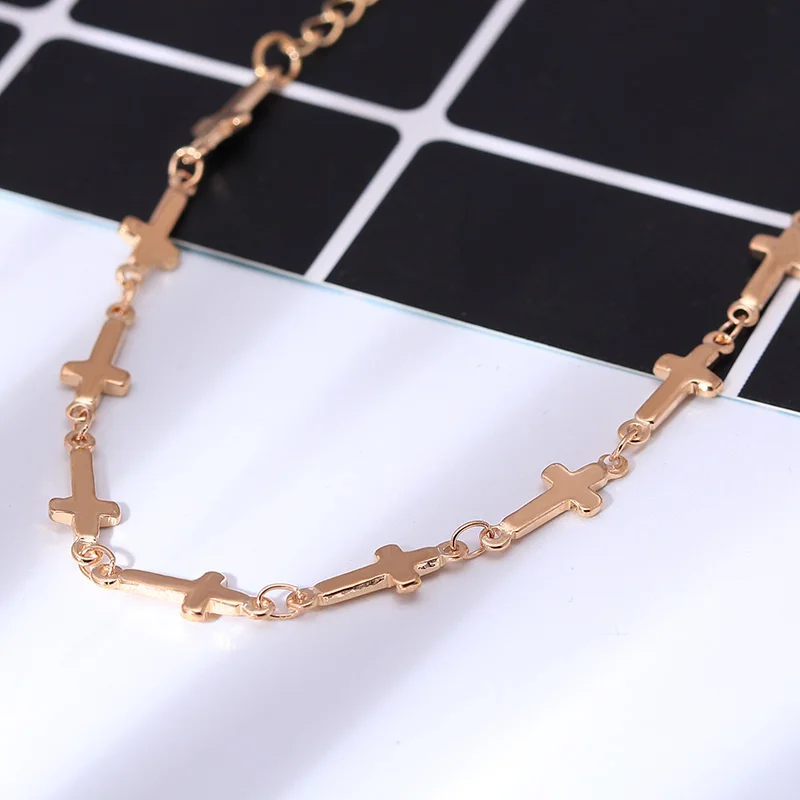 Kleine Kreuz Armbänder & Armreifen für Frauen 2 Farbe Valentinstag Einfache Stil Charme Schmuck – Detail 7