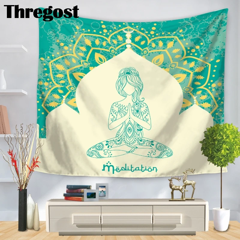 Thregost Psychedelic индийский Будда с принтом полиэстер гобелен настенный для дома гостиной спальни офисный Декор