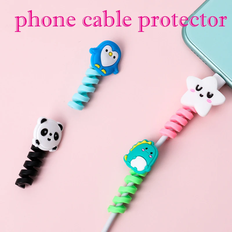 Cabo de Proteção para Fone de Ouvido Acessórios do Telefone Kawaii Animal Cabo Protetor Bonito Gato Panda Urso Móvel Atacado 200 Pçs - Image 2