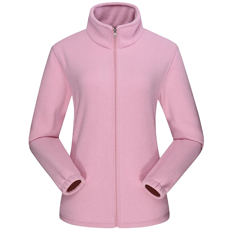 Новая уличная флисовая Мужская Флисовая Женская Толстая теплая осенняя и зимняя тактическая дождевик с капюшоном куртка с подкладкой - Цвет: Pink  Women s