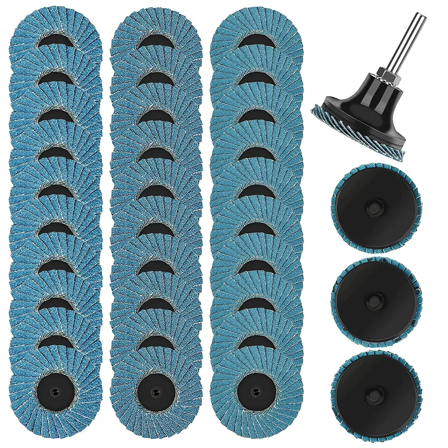 10 Pcs 2 Inch Quick Change Flap Disc 60 Grit Roll Lock Flap Discs T27