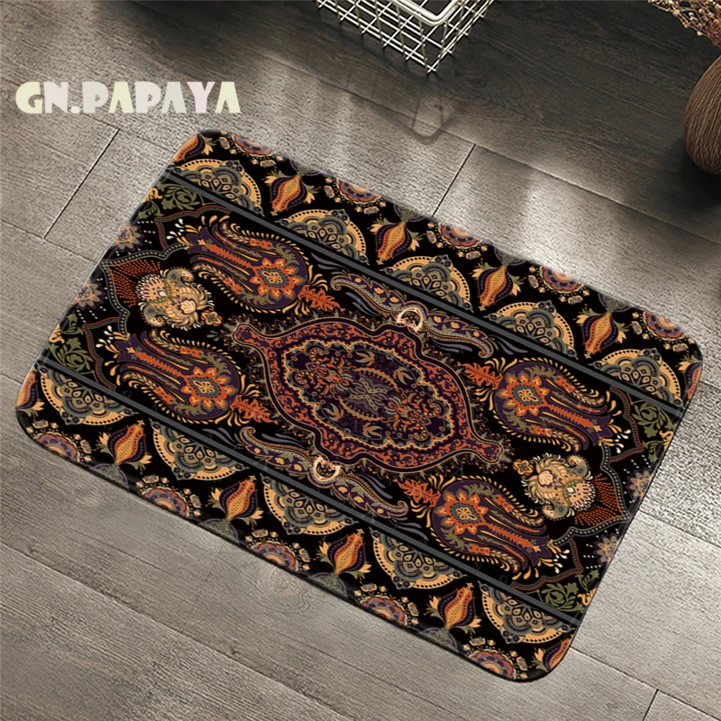 

Retro indian mandalas Carpet bohemian Bathroom Floor Mats Toilet Rugs Kitchen Area Rug Art mandala Pad Absorbent Front Door Mat