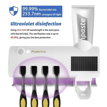 

UV Light Ultraviolet Toothbrush Automatic Toothpaste Dispenser Sterilizer Toothbrush Holder Cleaner Support Dropshipping New