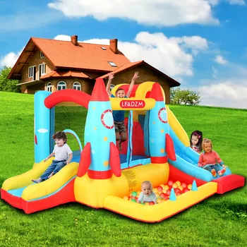 

Inflatable Bouncer With Soft Safety Netting Kids Trampoline For Jumping Portable Outdoor Children‘s Castle Toy 333x275x185cm