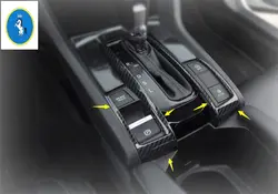 Yimaautoпланки авто аксессуары киоски коробка переключения передач рамка Крышка отделка для Honda Civic 2016 2017 2018 ABS Красный/углеродного волокна вид