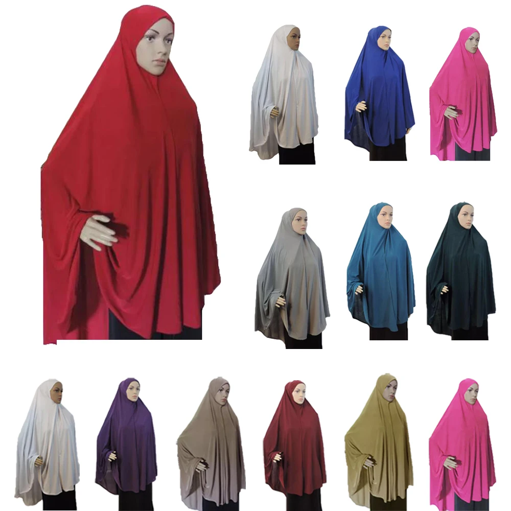 

Women Islamic Prayer Hijabs Niquabs Full Cover Long Scarf Hijab Muslim Large Overhead Robe Pullover Prayer Garment Ninja Hijab