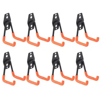 

8Pc Garden Black Trough Heavy Hooks Warehouse Storage Display Hooks Wall Mounted Hook for Garage Bathroom Warehouse