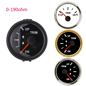 

52MM UP DN Trim Gauge 0-190ohm Boat Trim Gauge Marine Trim Tilt Indicator for Inboard Outboard Engine Car Motorcycle Trim Meters