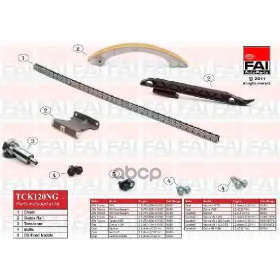 Комплект Цепи Грм Alfa Romeo 159 1.9 Jts 09/05-(939 A6.000)(Комплект Без Прокладок/Сальников) FAI арт. TCK120NG