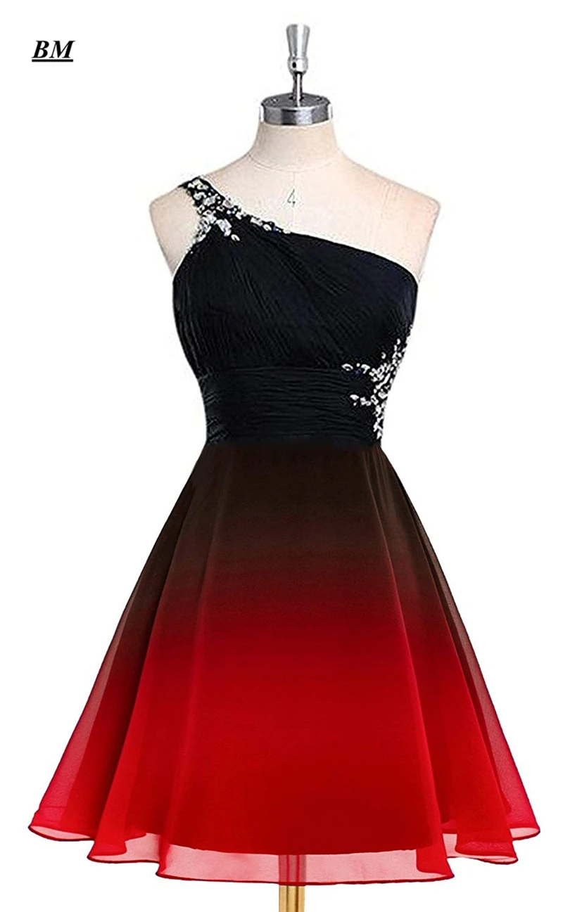 red ombre prom dress