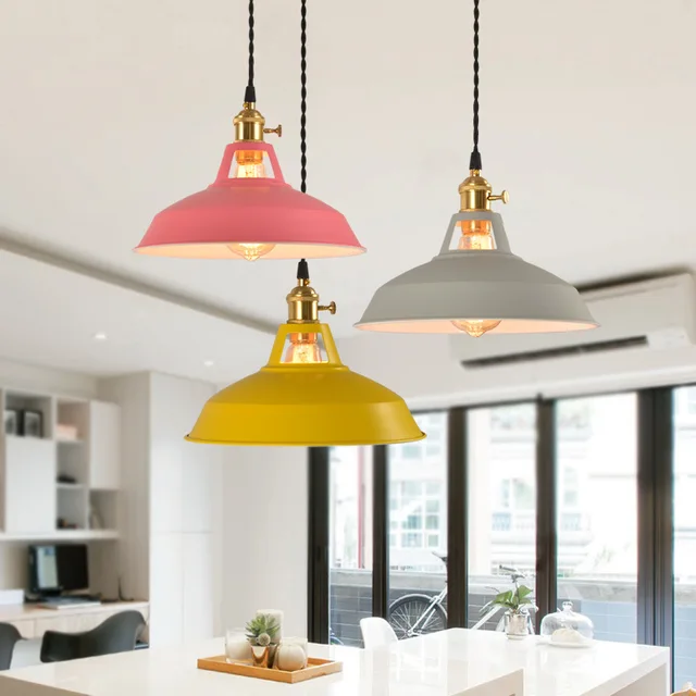 Retro  Industrial style Colorful Restaurant kitchen home lamp Pendant light  Vintage Hanging Light lampshade Decorative lamps 4