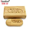 SHANDIAN USB 3.0 Wooden bamboo+wood box USB flash drive 64GB pendrive 4GB 16GB 32GB memory card USB pen driver free custom logo ► Photo 3/6