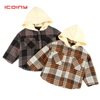 

Children Plaid Coats 2019 Autumn Winter Boys Long-sleeved Hoodies For Girls Hooded Sweatshirts 1 2 3 4 5 Years