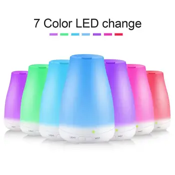 

100ml Aromatherapy Essential Oil Diffuser Ultrasonic Diffusers with LED Lights Waterless Auto Shut-off Function with UK-plug