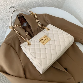 

Chain Designer PU Leather Crossbody Bags for Women 2020 Women's Winter Simple Style Handbags Branded Trending Hand Bag