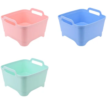 

Plastic Portable Washing Basin Draining Storage Basket for Kitchen Organizer Washing Tub Vegetable Fruits Sink Baskets Tool