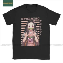 Kamado Nezuko T Shirts Men Cotton Funny T-Shirt Demon Slayer Kimetsu No Yaiba Tanjirou Anime Manga Tees Short Sleeve 6XL