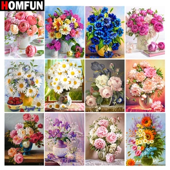 

HOMFUN Full Square/Round Drill 5D DIY Diamond Painting "Flower scenery" 3D Embroidery Cross Stitch 5D Home Decor Gift