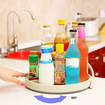 

12Inch Non-Skip Cabinet Turntable Kitchen Spice Beverage Organizer Rack Storage Holder JAN88