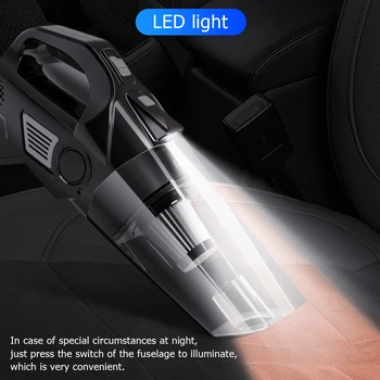 

4in1 4500Pa Mini Cordless Car Home Vacuum Cleaner Tire Pump LED Flashlight and air Pump Inflator Lighting and Dust Function