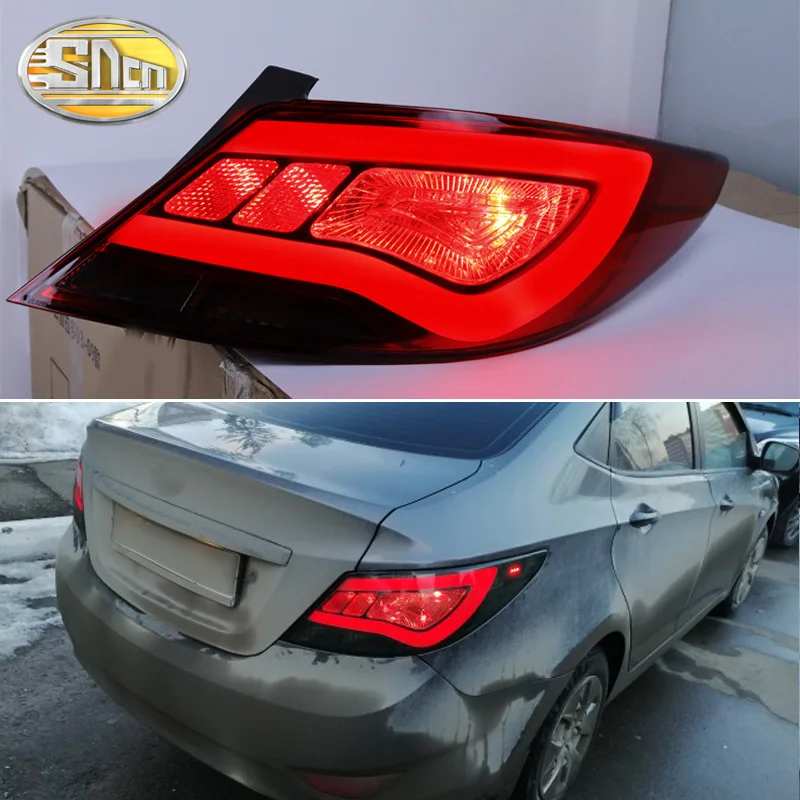 2 шт. автомобильный стильный задний светильник s для hyundai Accent Solaris 2011- светодиодный задний фонарь+ сигнал поворота+ тормоз+ задний светодиодный светильник
