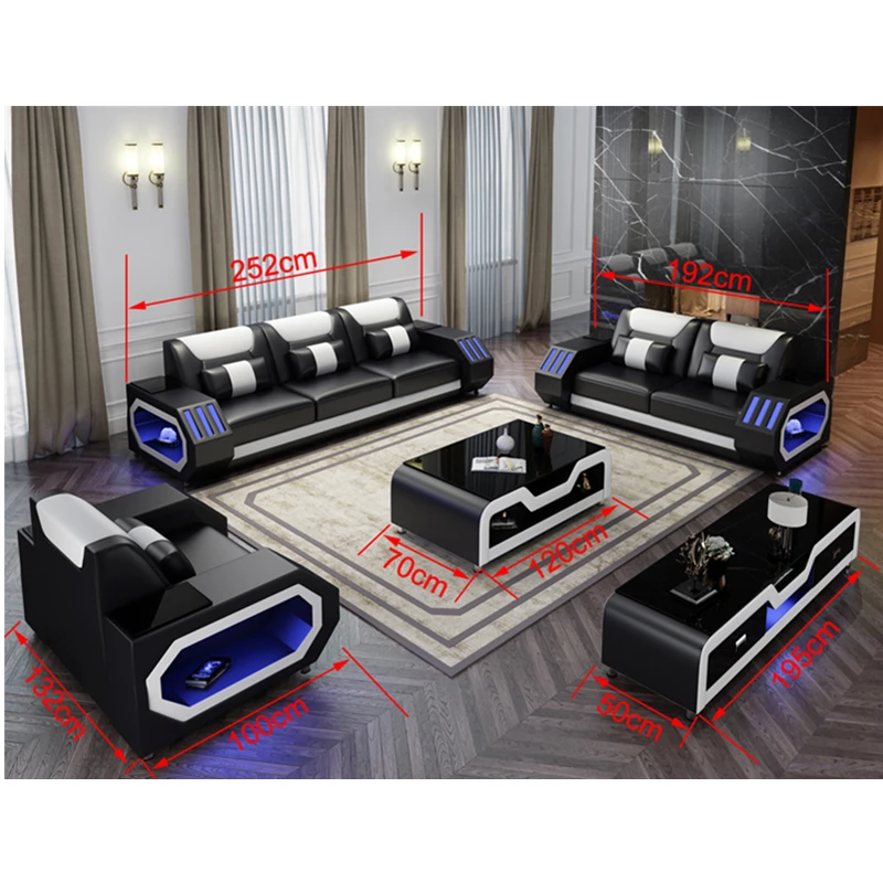 Venta al por mayor de de sala de estar baratos sofá esquina de cuero 5 6 7 seccionales - AliExpress