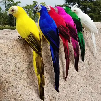 

SOLEDI Foam Beautiful Animal Statues Tree Bird Home Lifelike Simulated Parrot Handmade Yard Decor Lawn Garden