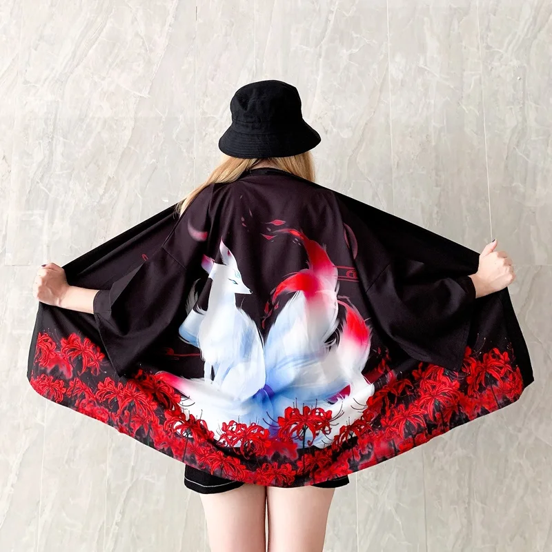 Kimono Women Japanese Haori Yukata Samurai Clothing Summer Beach Women Kimono Cardigan Clothes Shirt Blouse Cosplay