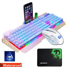 PC Gamer игровая клавиатура и мышь механический Feel светодиодный комплект с подсветкой эргономичная мышь игровой набор для ноутбука