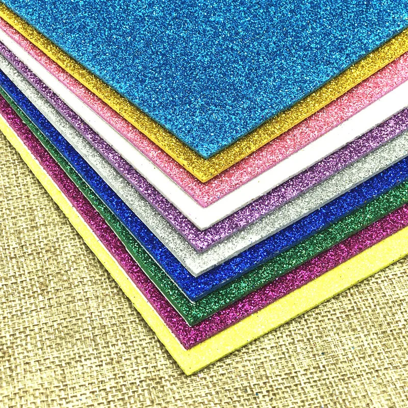 10pcs A4 Colored EVA Dust Sponge Paper DIY Handmade Scrapbooking Craft Flash Foam Paper Glitter Manual Art Materials Supplies|Craft Paper| - AliExpress