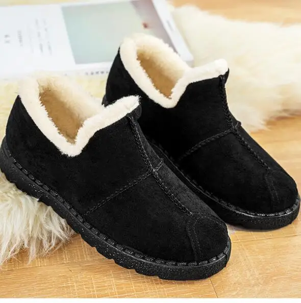 COVOYYAR/; Moccassins; зимняя обувь; женские теплые плюшевые туфли на плоской подошве; Хлопковые женские ботинки-лоферы; Повседневная обувь без шнуровки; WFS2037