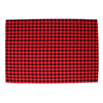 

Pracitical Long Breathable Christmas Checkered Tableclothes Plaid Table Covers