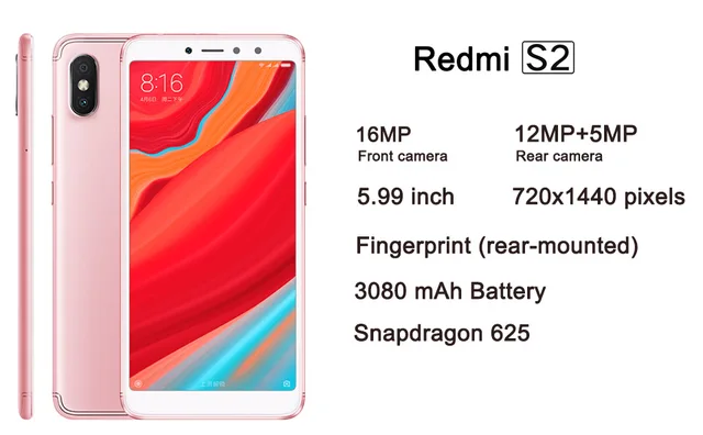Global Firmware Xiaomi Redmi S2 Smartphone / Redmi Y2 4GB+64GB 16MP 5.99" 3080mAh Snapdragon 625 Android Cellphone 4G LTE 3