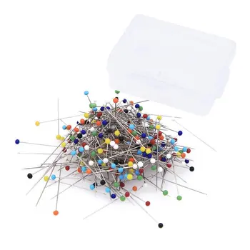 

New 1000 Pieces Sewing Pins,1.5 Inch Multi-Color Glass Ball Head Pins,Straight Quilting Pins,Drawing Pin with Transparent Box fo