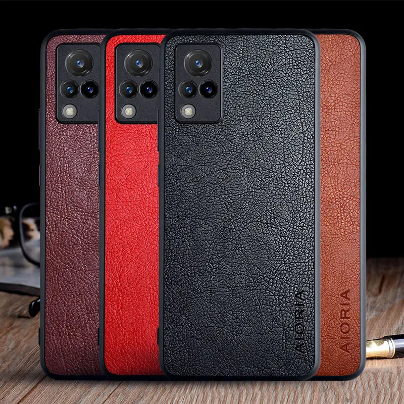 Custodia Per Vivo V21 Funda Custodia Rigida In Pelle Di Lusso In Pelle Vintage Capa Tpu Per Vivo V21 Custodia Coque