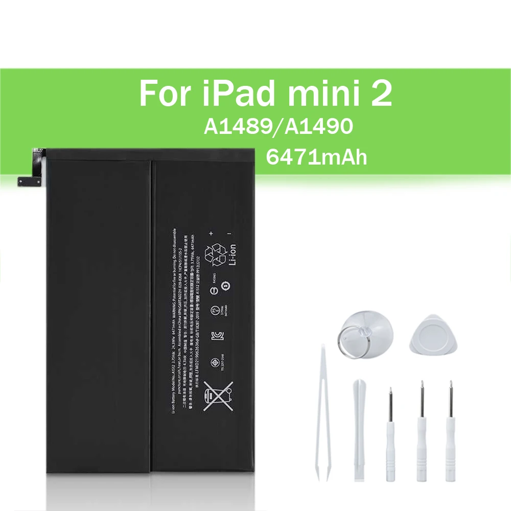 Сменный аккумулятор для iPad mini 2 3 A1489 A1490 A1599 A1600 A1601 6471 мА · ч с набором инструментов