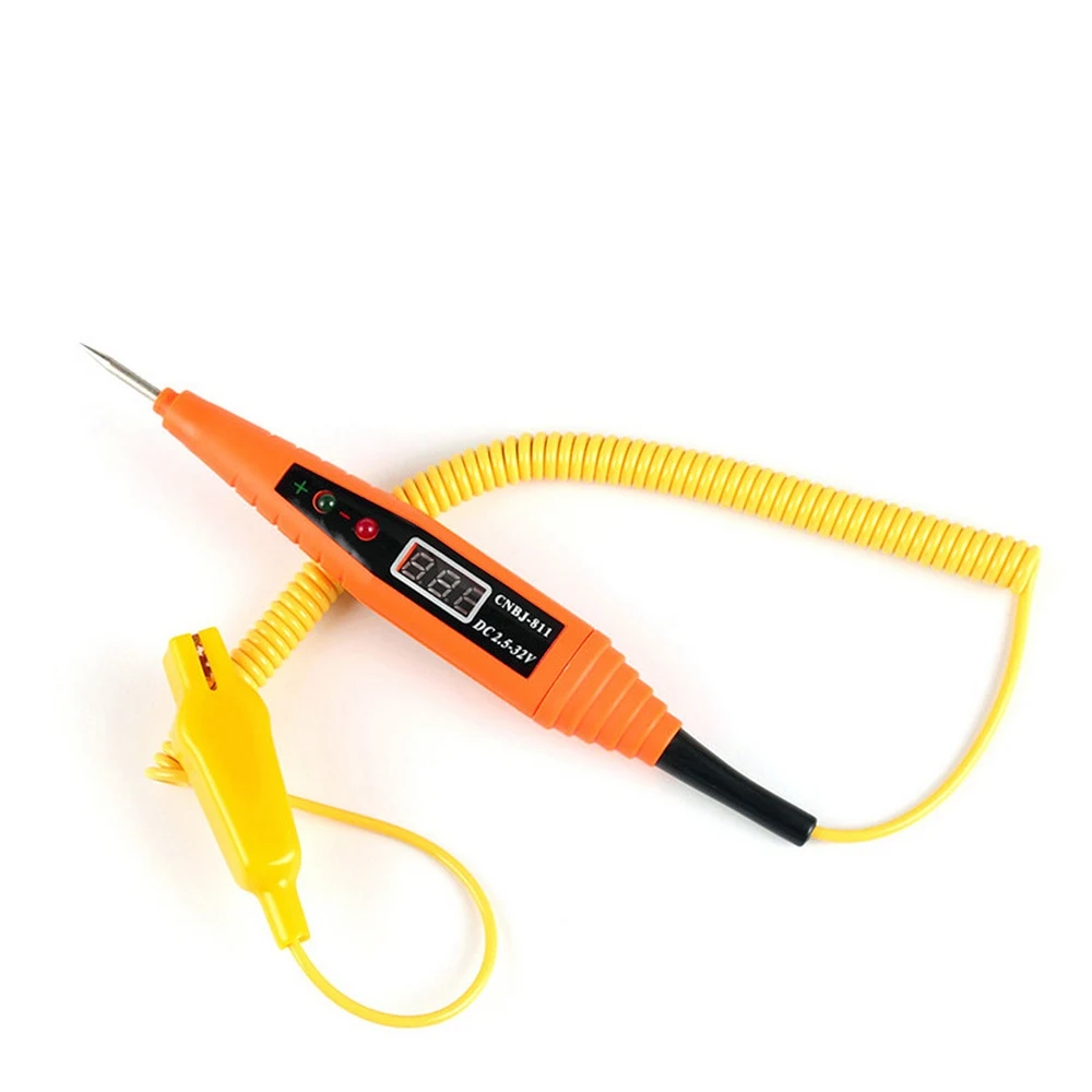 2.5-32V Car Digital Circuit Tester Pencil Electrical Diagnostic Tool Power Probe Voltage Test Pen Detector Copper LCD Screen