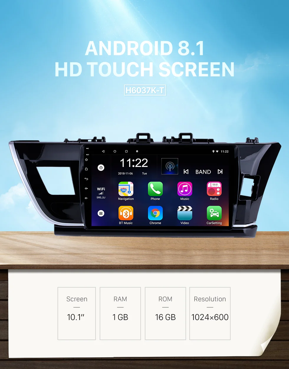 Cheap Seicane Car Navi 10.1" Android 8.1 HD 8-Core GPS Autoradio For Toyota Corolla RHD 2014 Multimedia Player Support RDS 3G WiFi 0