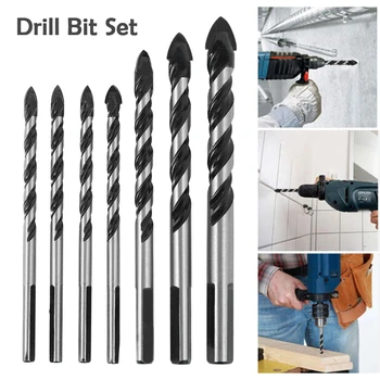 

7pcs Power Tools Diamond Drill Ceramic Glass Concrete Porcelain Punch Drill DIY6/8/10/12mm Wall Hole Saw Drill