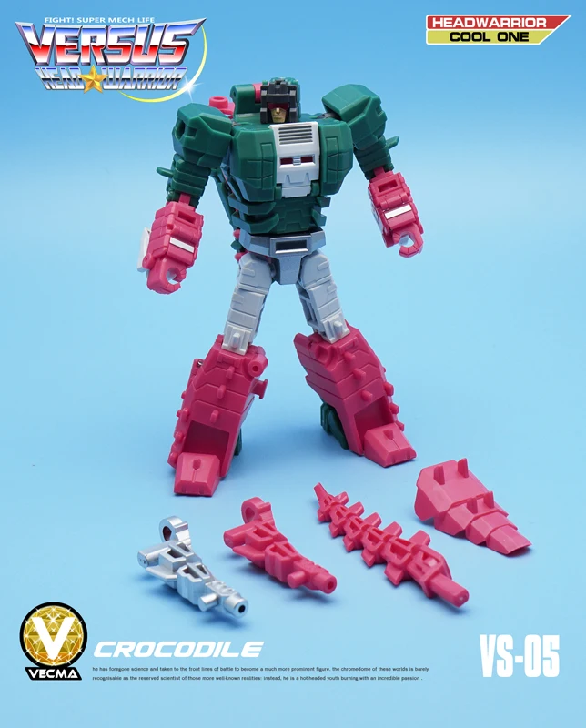 MFT Transformation Brainstorm VS05 VS-05 VS05B Crocodile G1 Mindwipe Leader Obstinate Commander Head Warrior Shoulder Gun Figure
